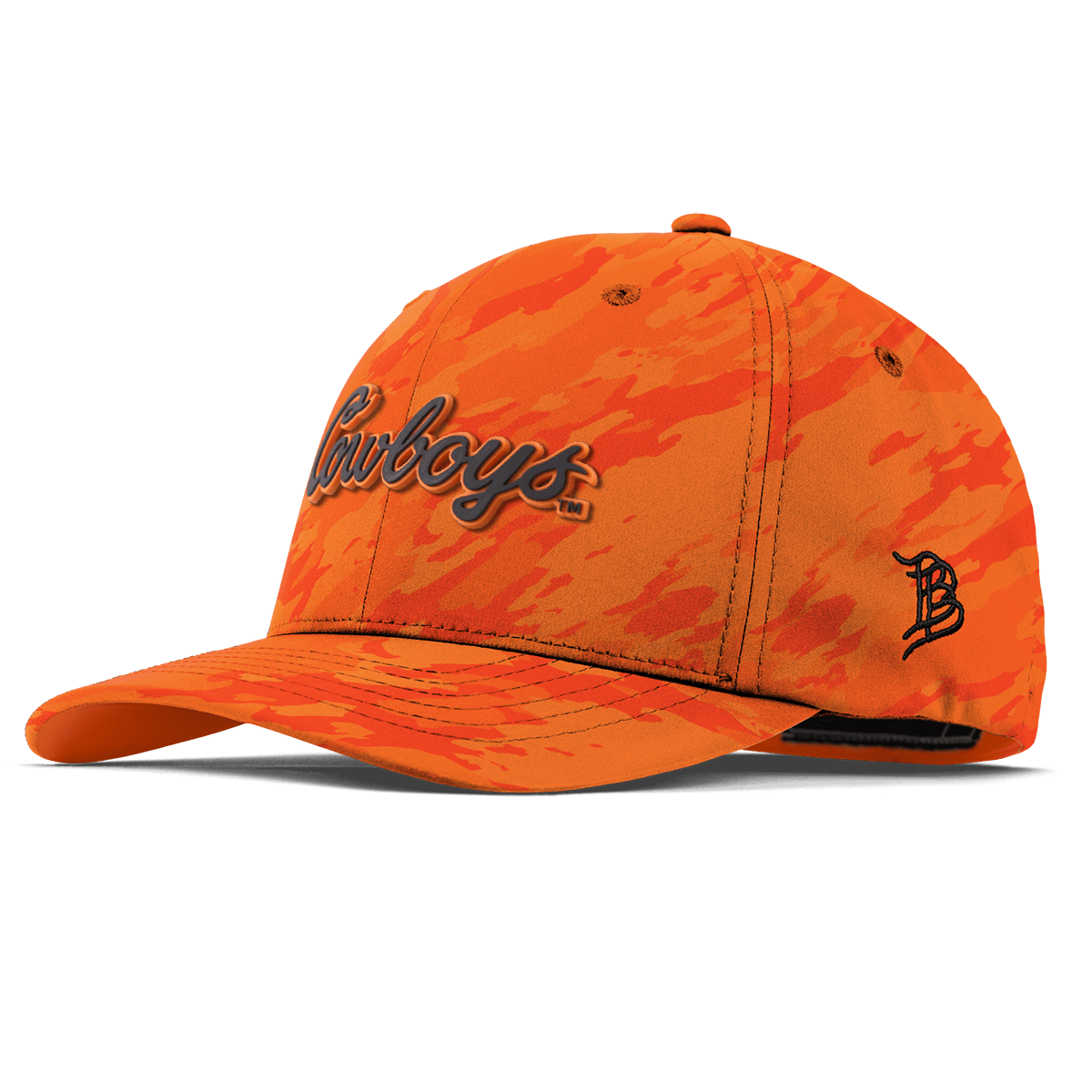 Oklahoma State University "Oklahoma State Cowboys" Flexfit Performance Fitted Blaze Orange Camo