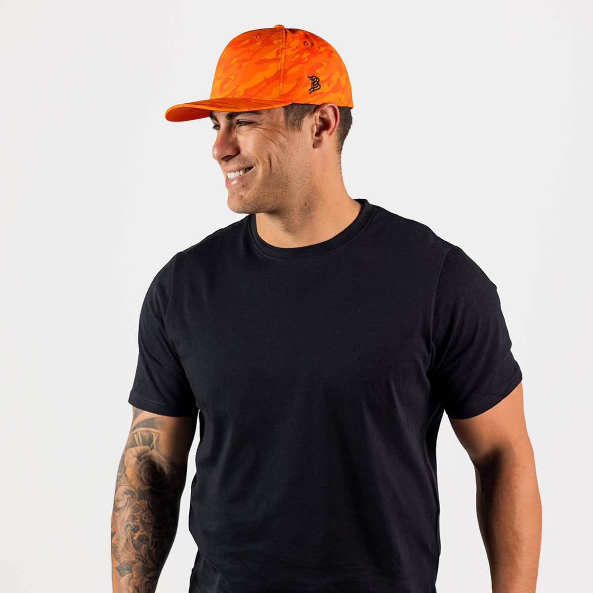 Bare Flexfit Performance Fitted Blaze Orange Camo