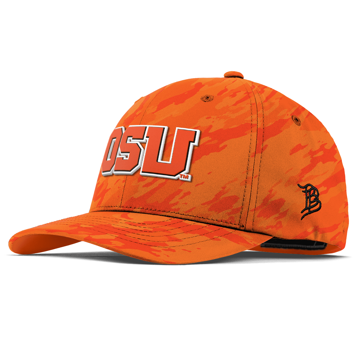 Oregon State University "Oregon State Block" Flexfit Performance Fitted Blaze Orange Camo