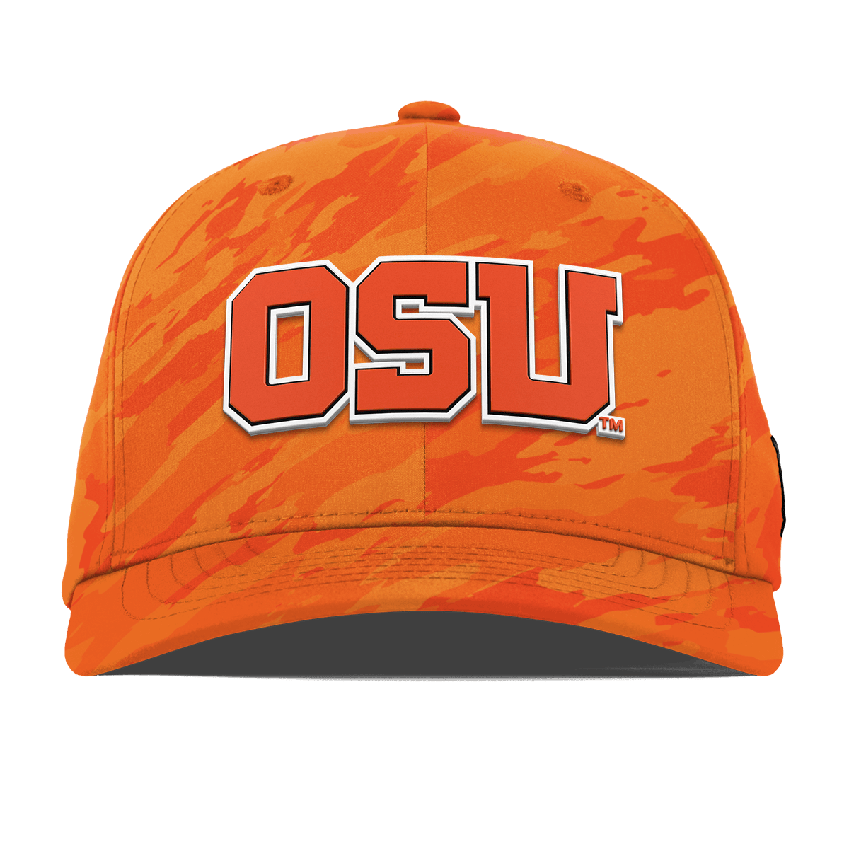Oregon State University "Oregon State Block" Flexfit Performance Fitted Blaze Orange Camo