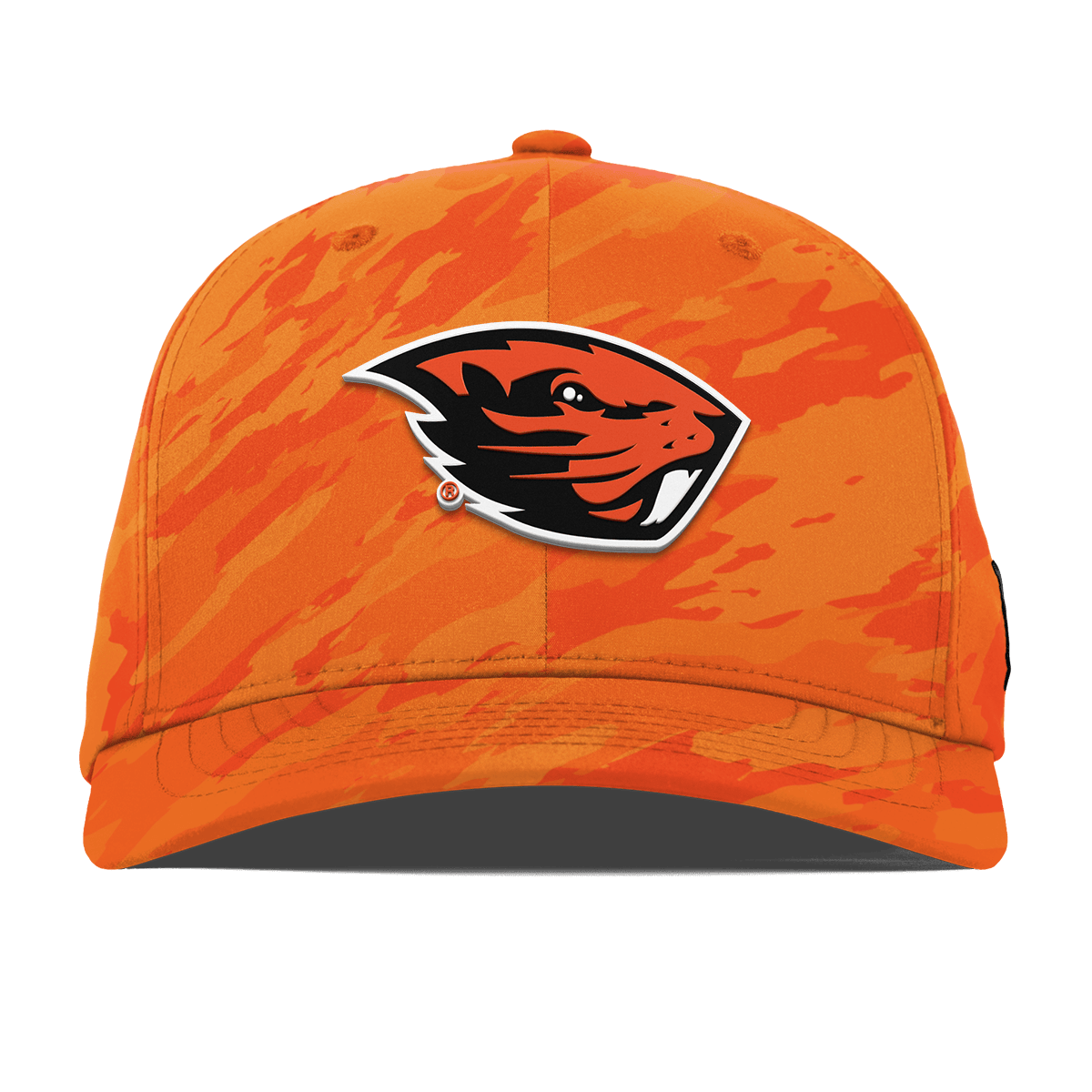 Oregon State University "Oregon State Team Logo" Flexfit Performance Fitted Blaze Orange Camo