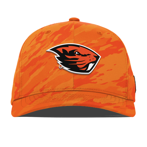 Oregon State University "Oregon State Team Logo" Flexfit Performance Fitted Blaze Orange Camo