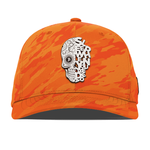 Sleep When You're Dead Skull Flexfit Performance Fitted Blaze Orange Camo