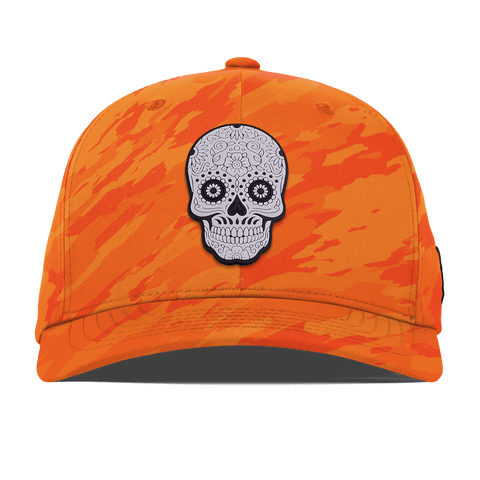 Sugar Skull PVC Flexfit Performance Fitted Blaze Orange Camo