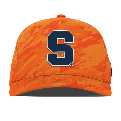 Syracuse University "Syracuse Navy Block" Flexfit Performance Fitted Blaze Orange Camo