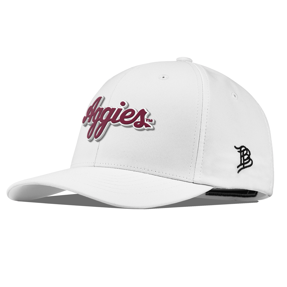 Texas A&M University "Aggies Script" Flexfit Performance Fitted White