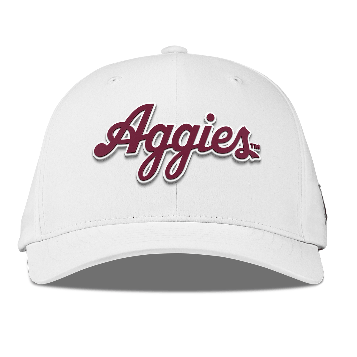 Texas A&M University "Aggies Script" Flexfit Performance Fitted White