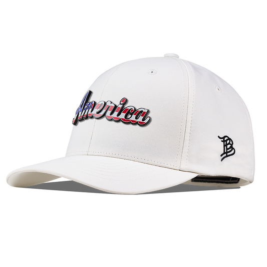 America Flexfit Performance Fitted White