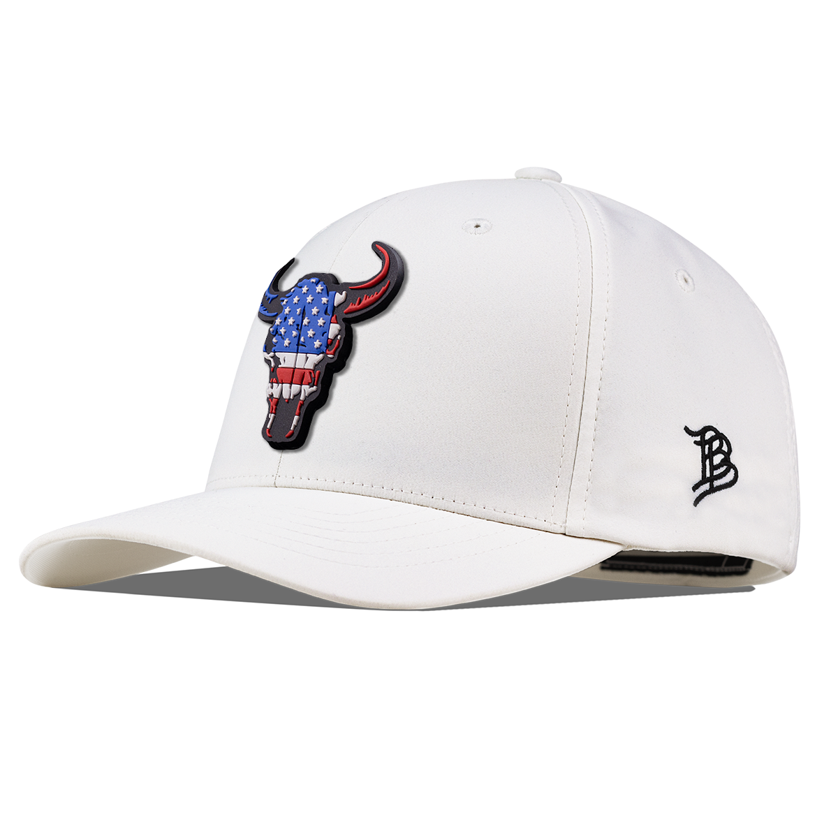 American Bison PVC Flexfit Performance Fitted White