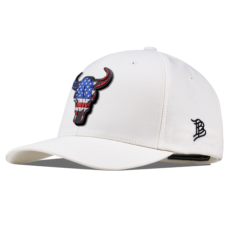 American Bison PVC Flexfit Performance Fitted White