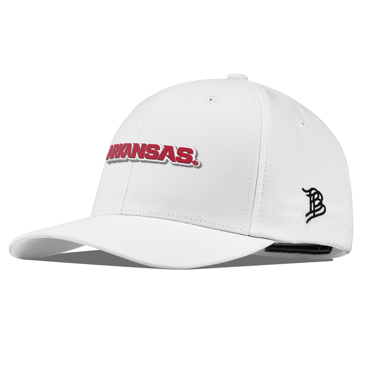 University of Arkansas "Arkansas Block" Flexfit Performance Fitted White