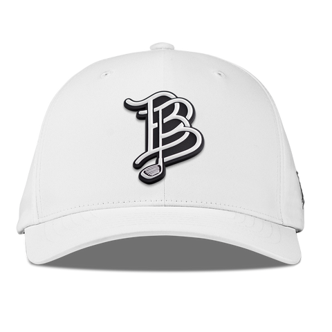 BB Golf Cutout PVC Flexfit Performance Fitted White