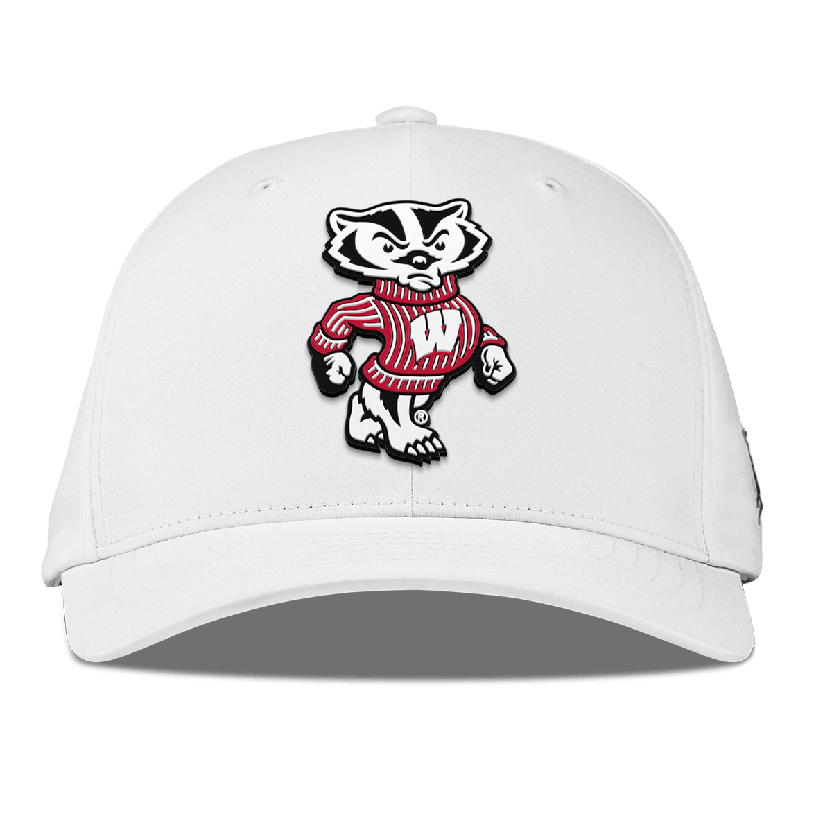 University of Wisconsin "Bucky Badger" Flexfit Performance Fitted White