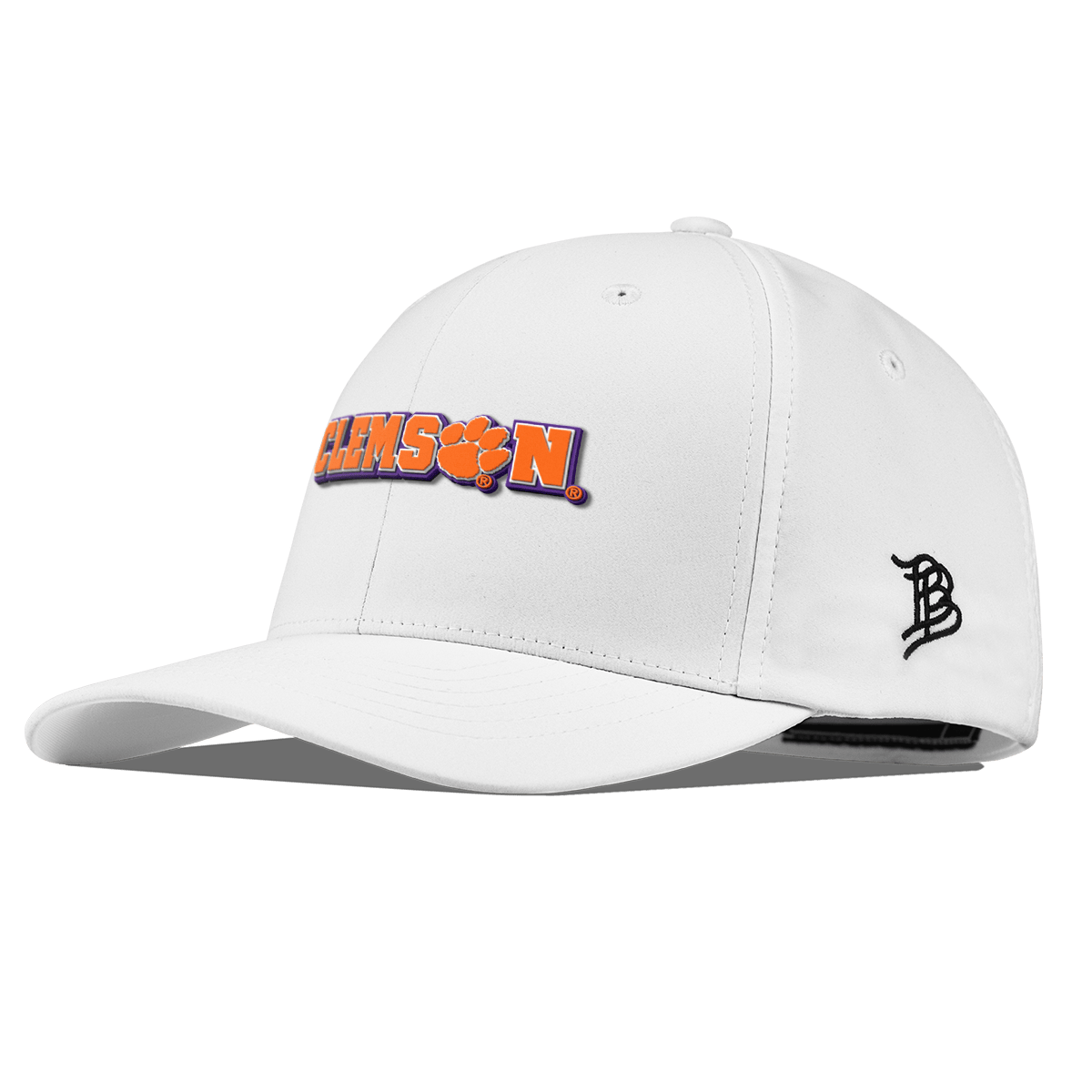 Clemson University "Clemson Block" Flexfit Performance Fitted White