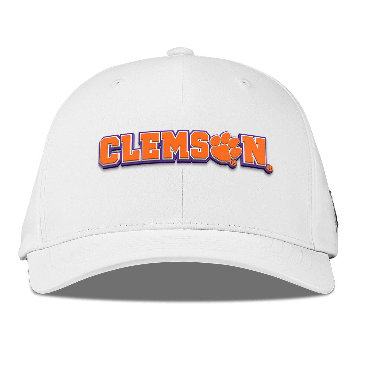 Clemson University "Clemson Block" Flexfit Performance Fitted White
