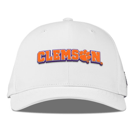 Clemson University "Clemson Block" Flexfit Performance Fitted White