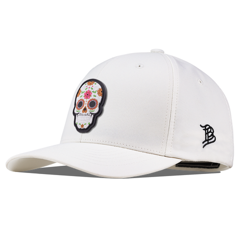 Flower Skull PVC Flexfit Performance Fitted White