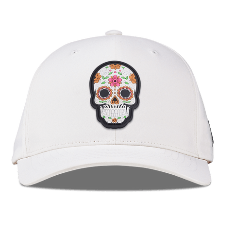 Flower Skull PVC Flexfit Performance Fitted White