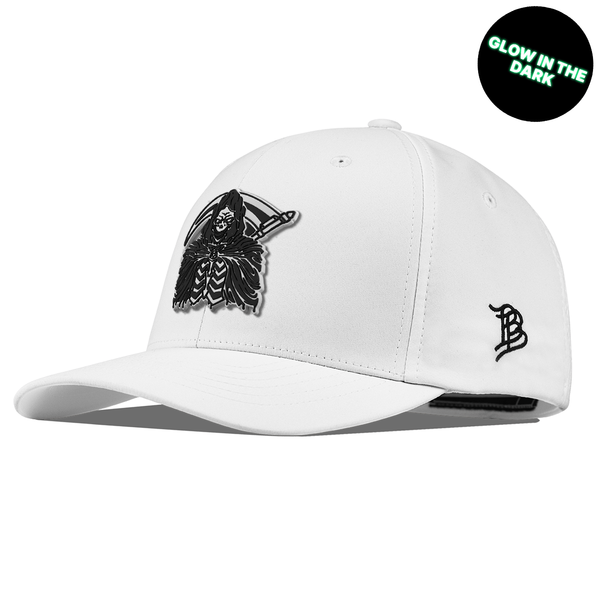 Grim Reaper Glow Flexfit Performance Fitted White