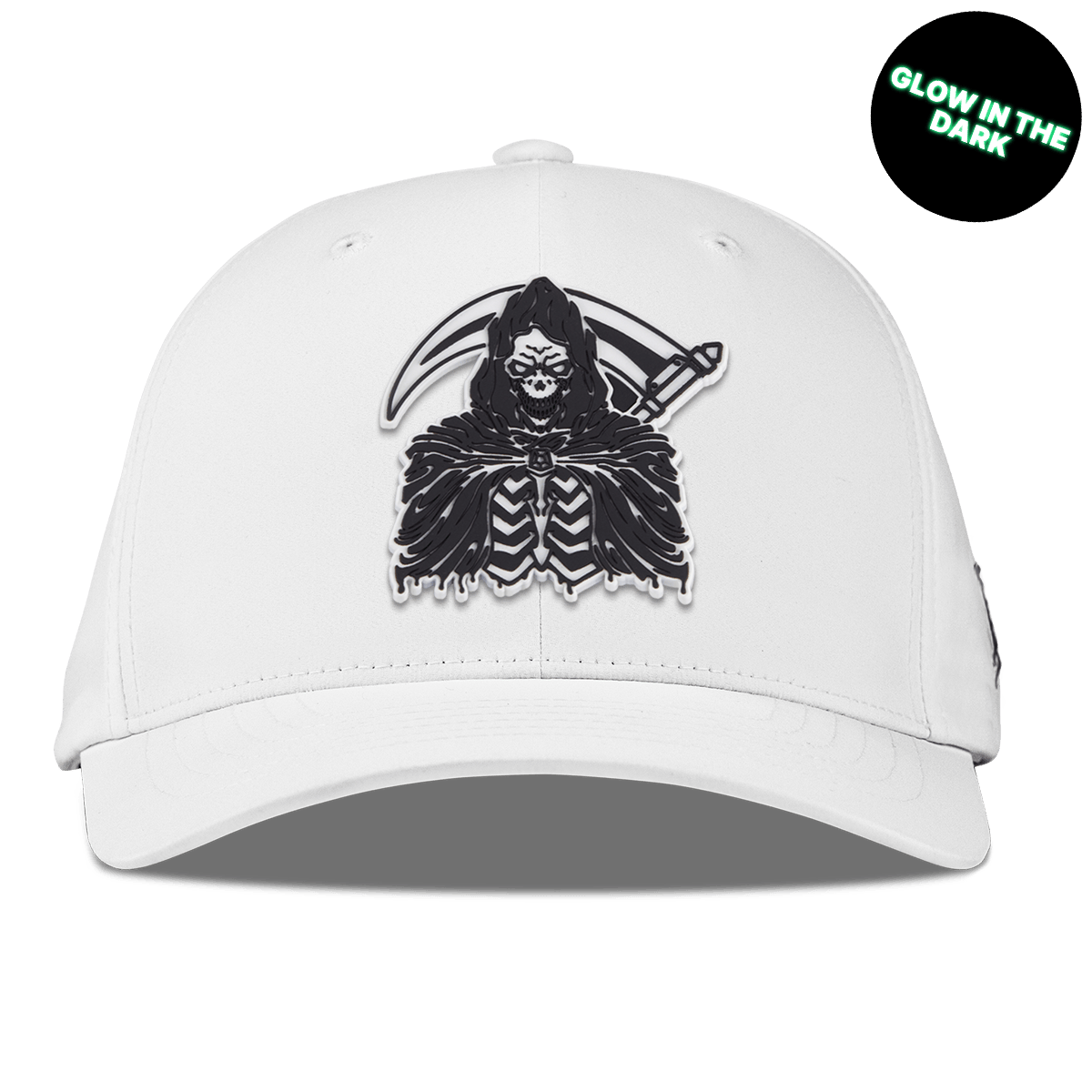 Grim Reaper Glow Flexfit Performance Fitted White