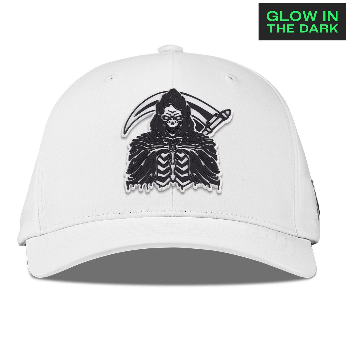 Grim Reaper Glow Flexfit Performance Fitted White