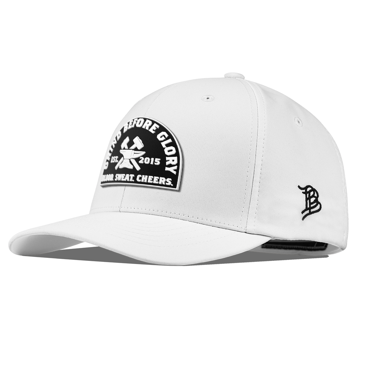 Grind Before Glory Flexfit Performance Fitted White