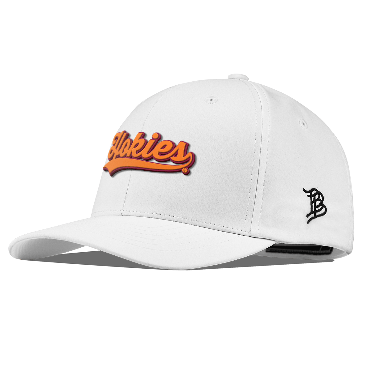 Virginia Tech University "Hokies Script" Flexfit Performance Fitted White