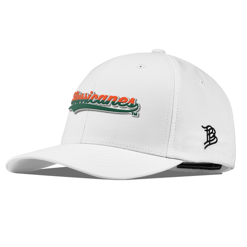 University of Miami "Hurricanes Script" Flexfit Performance Fitted White