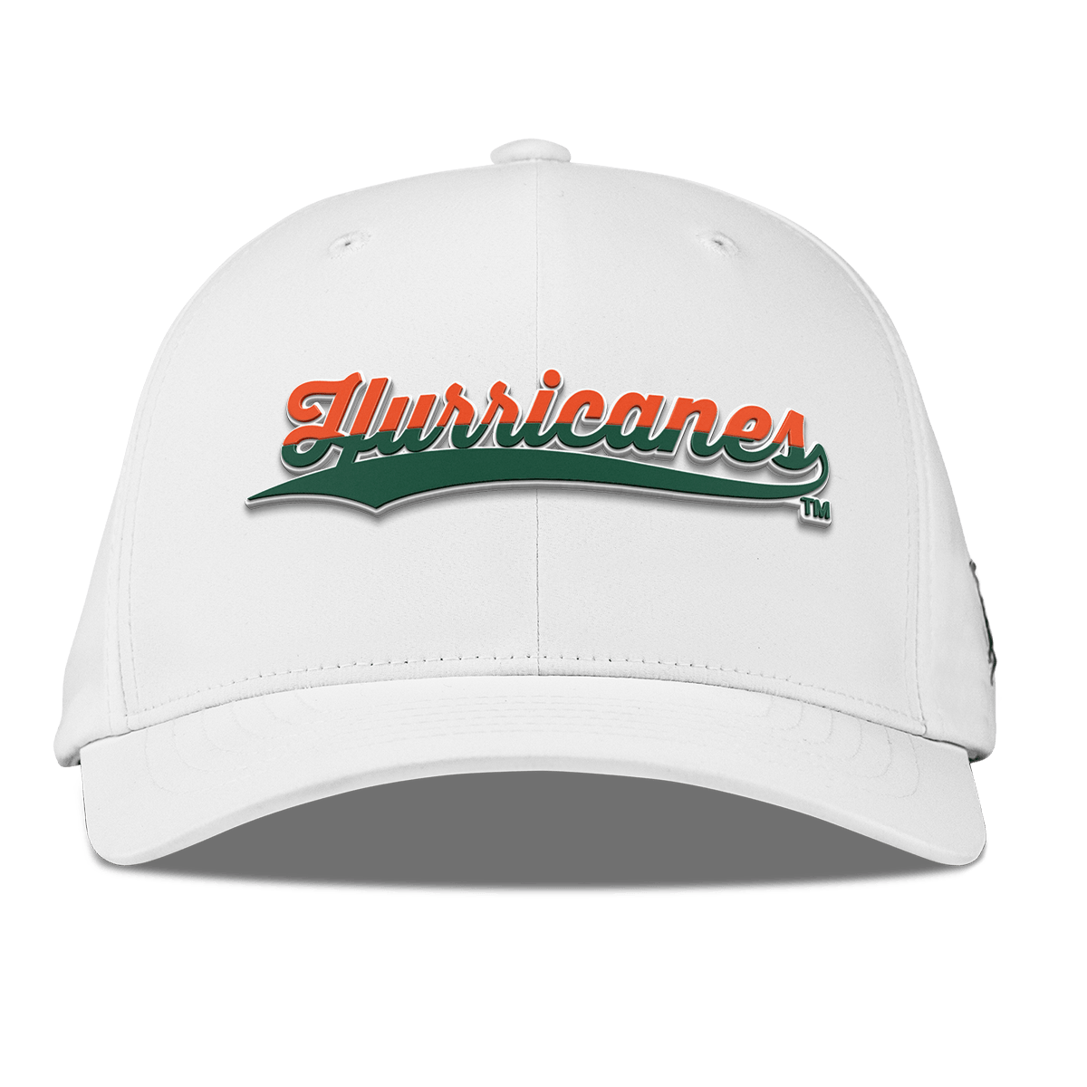 University of Miami "Hurricanes Script" Flexfit Performance Fitted White