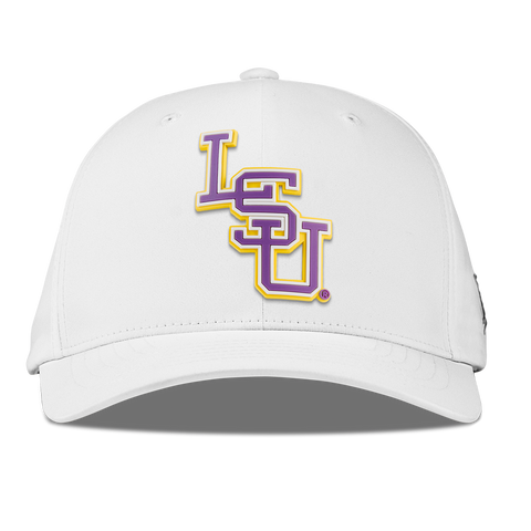 Louisiana State University "LSU Baseball Purple" Flexfit Performance Fitted White