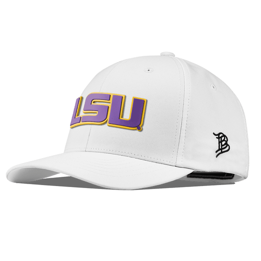 Louisiana State University "LSU Purple Block" Flexfit Performance Fitted White