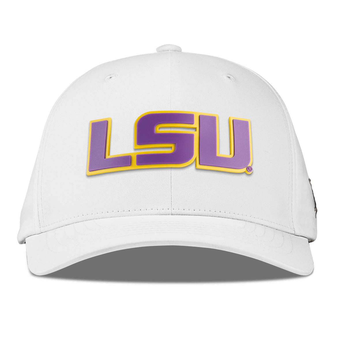 Louisiana State University "LSU Purple Block" Flexfit Performance Fitted White