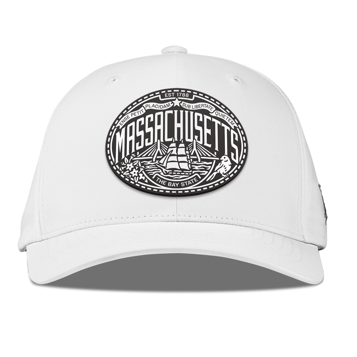 Massachusetts Traveler Flexfit Performance Fitted White