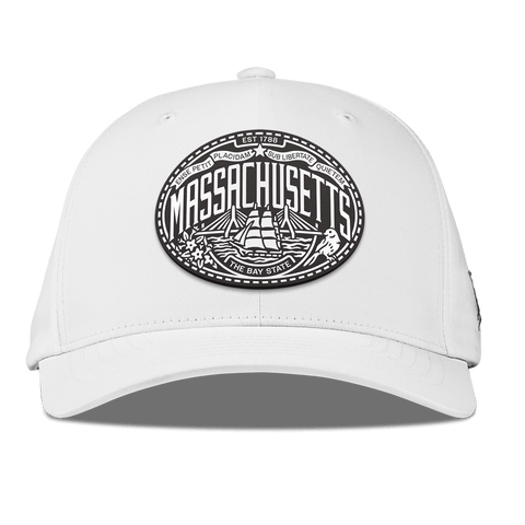 Massachusetts Traveler Flexfit Performance Fitted White