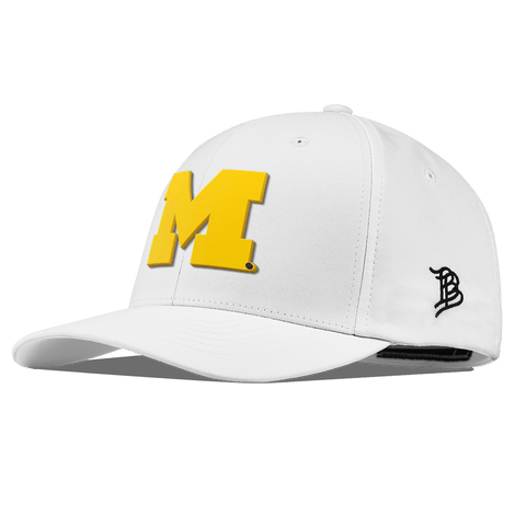 University of Michigan "Michigan Gold Block" Flexfit Performance Fitted White