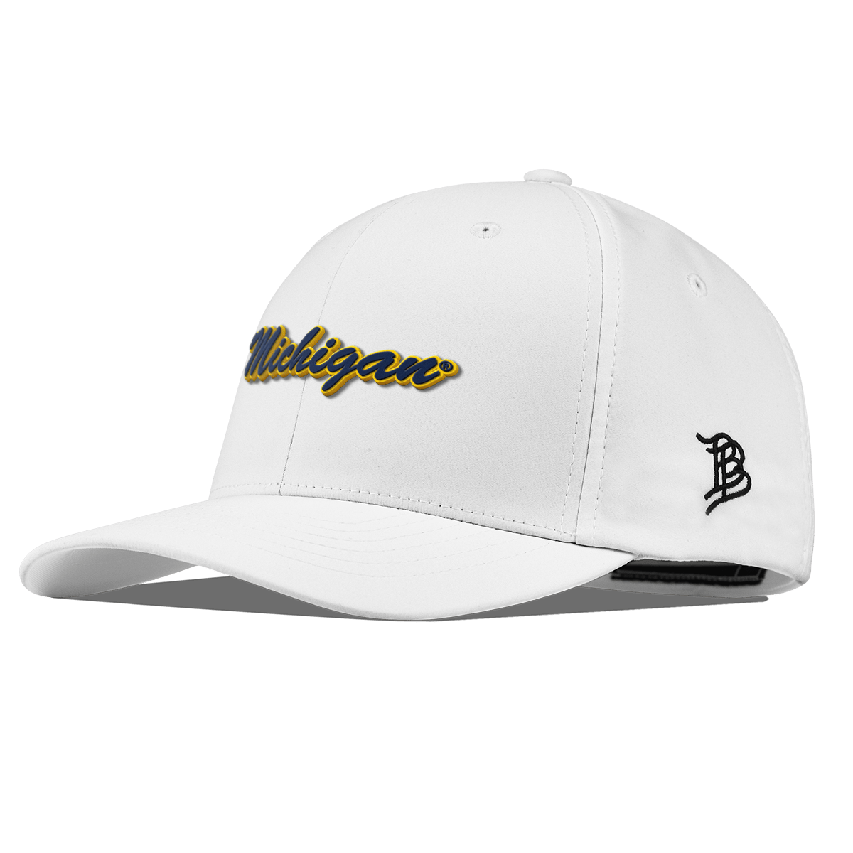 University of Michigan "Michigan Script" Flexfit Performance Fitted White