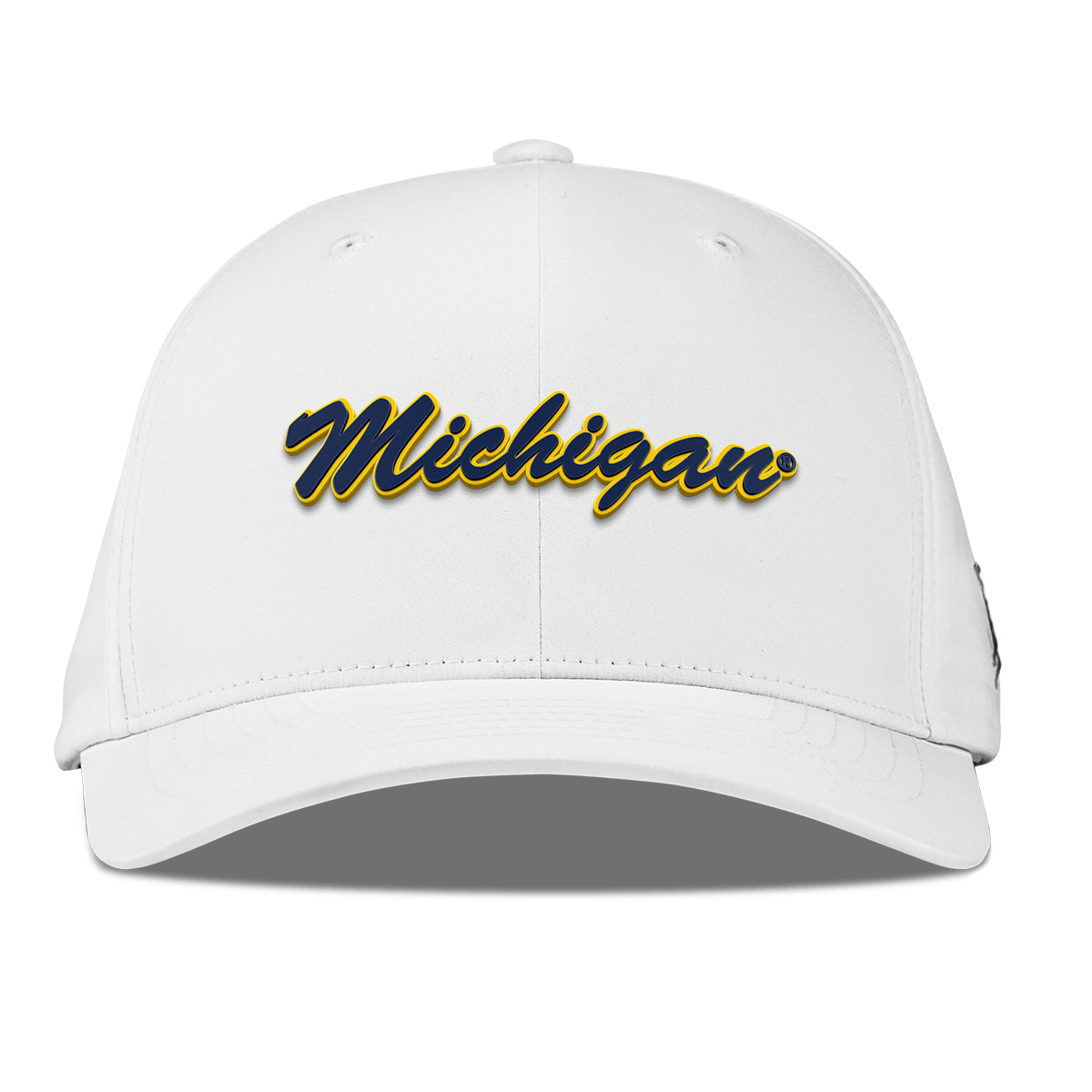 University of Michigan "Michigan Script" Flexfit Performance Fitted White