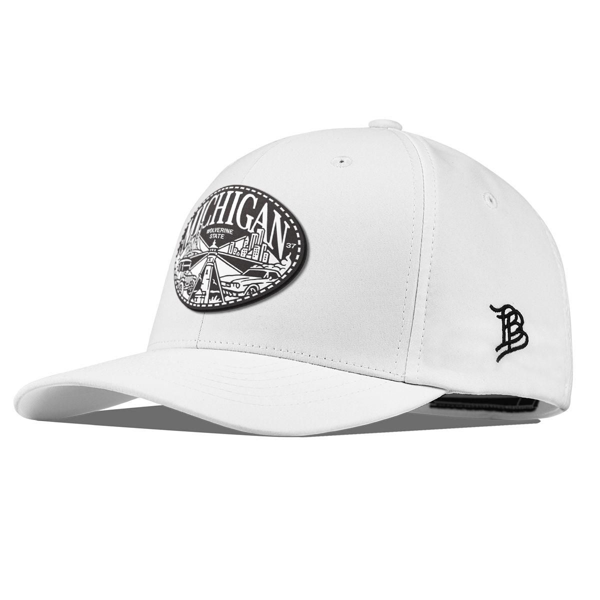 Michigan Traveler Flexfit Performance Fitted White