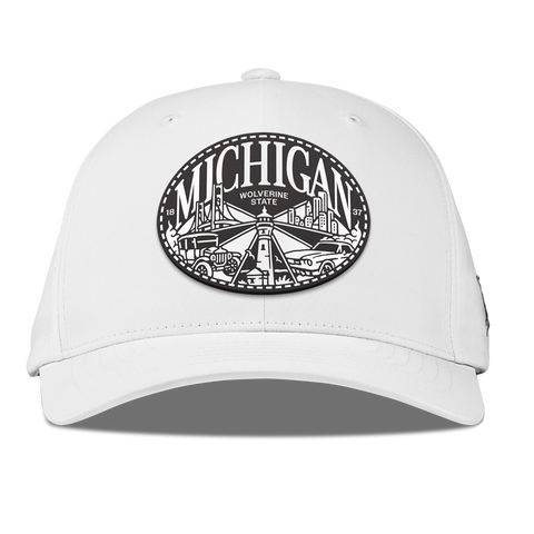 Michigan Traveler Flexfit Performance Fitted White