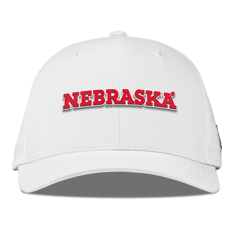 University of Nebraska "Nebraska Block" Flexfit Performance Fitted White