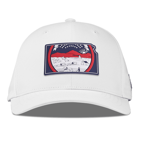 Kansas Patriot Series Flexfit Performance Fitted White