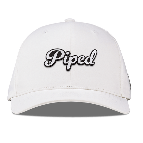 Piped Script Flexfit Performance Fitted White