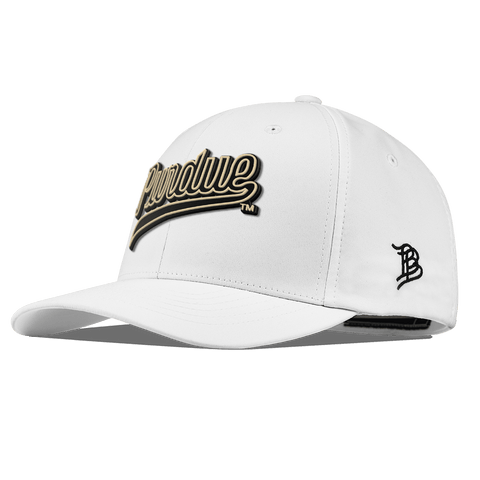 Purdue University "Purdue Script" Flexfit Performance Fitted White