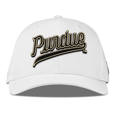 Purdue University "Purdue Script" Flexfit Performance Fitted White
