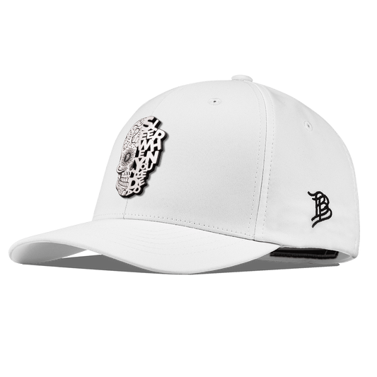 Sleep When You're Dead Skull Flexfit Performance Fitted White