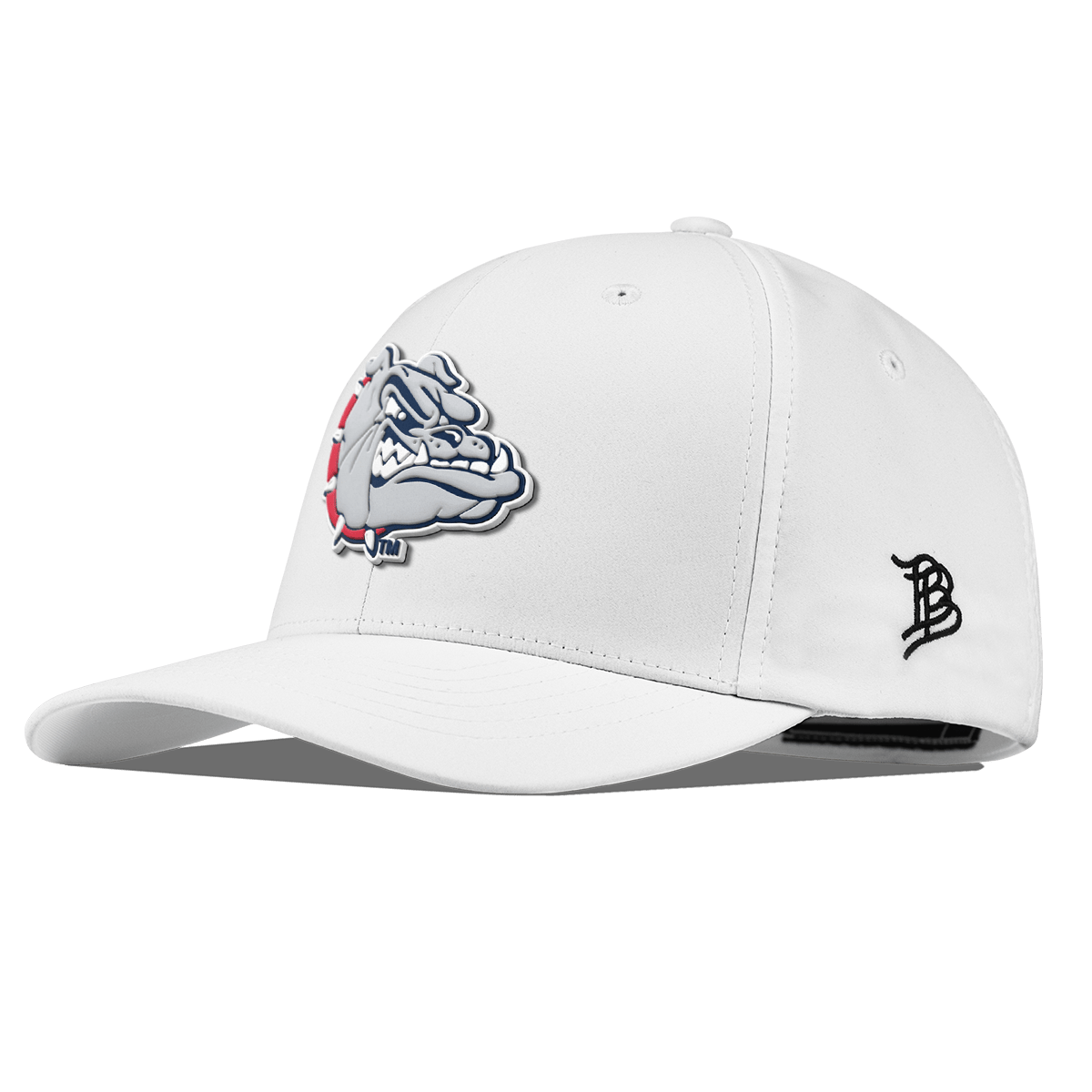 Gonzaga University "Spike The Bulldog" Flexfit Performance Fitted White