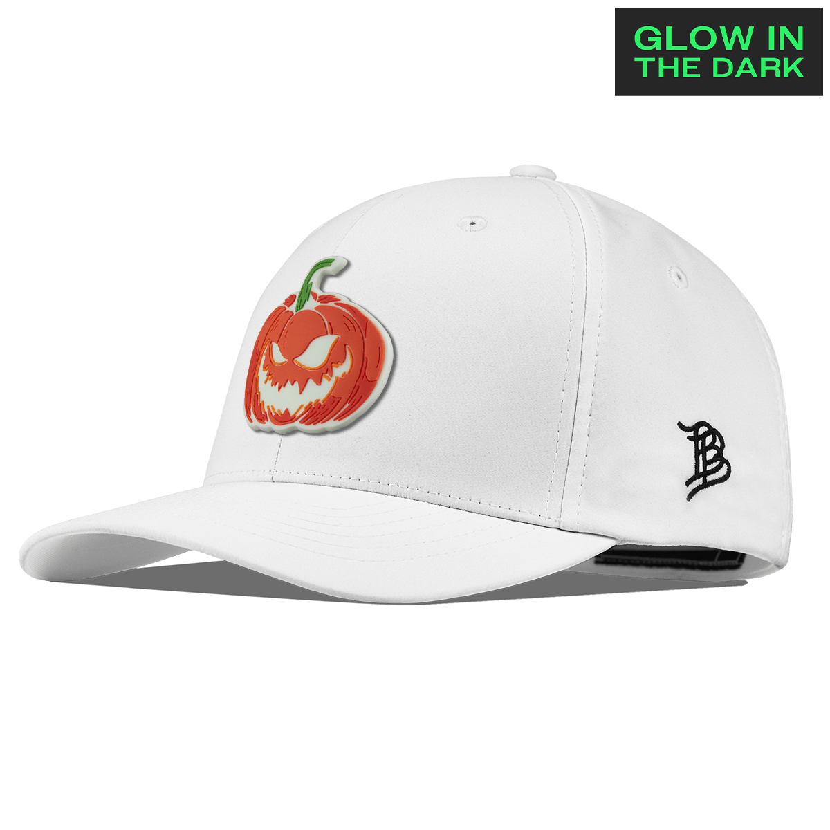 Jack-O-Lantern Glow Flexfit Performance Fitted White