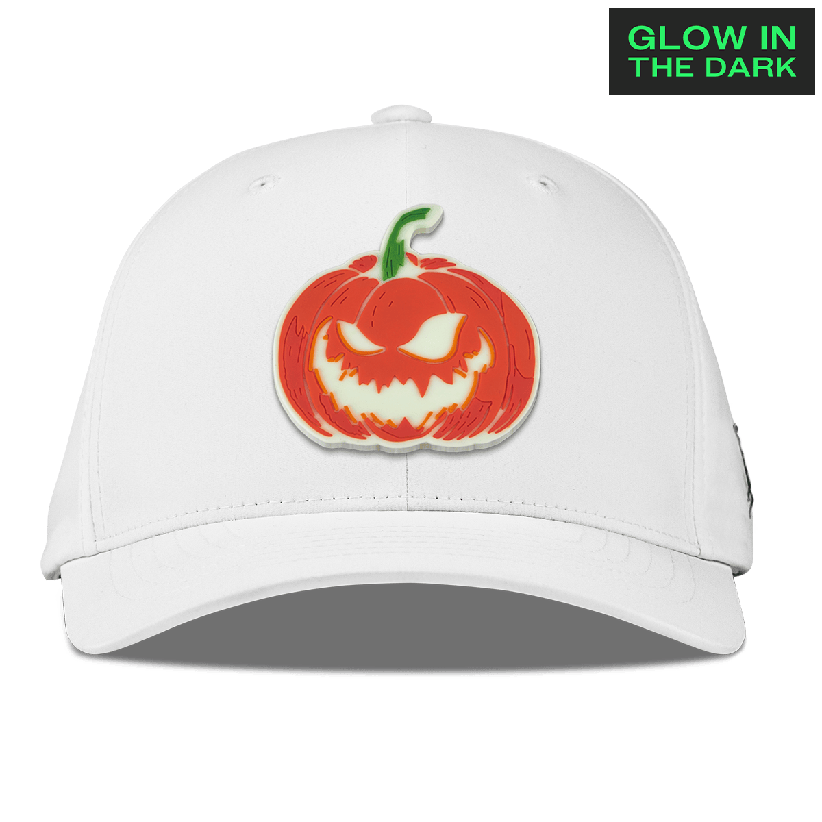 Jack-O-Lantern Glow Flexfit Performance Fitted White
