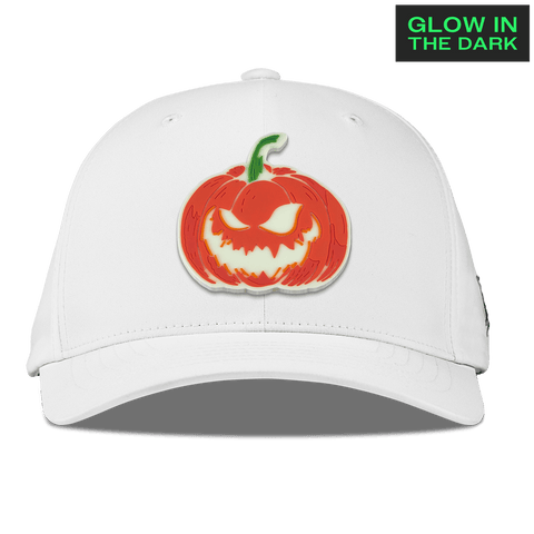 Jack-O-Lantern Glow Flexfit Performance Fitted White