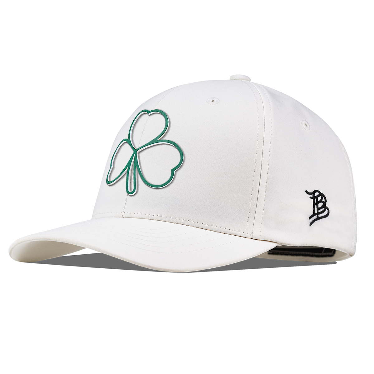 Stacked Shamrock Flexfit Performance Fitted White
